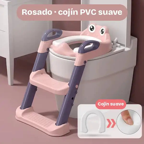 Escalera entrenadora rosada con cojín PVC