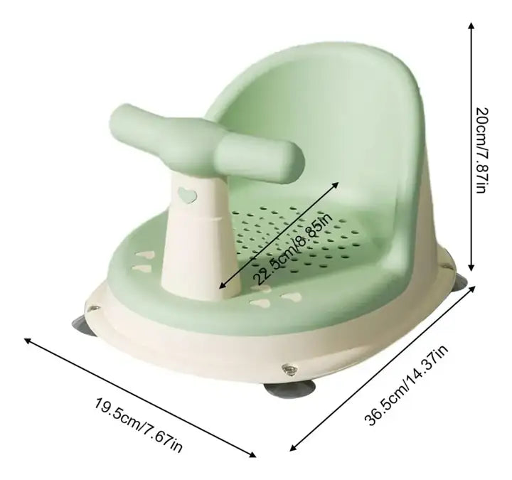 Medidas de la silla de baño: 36,5 cm de largo y 20 cm de alto
