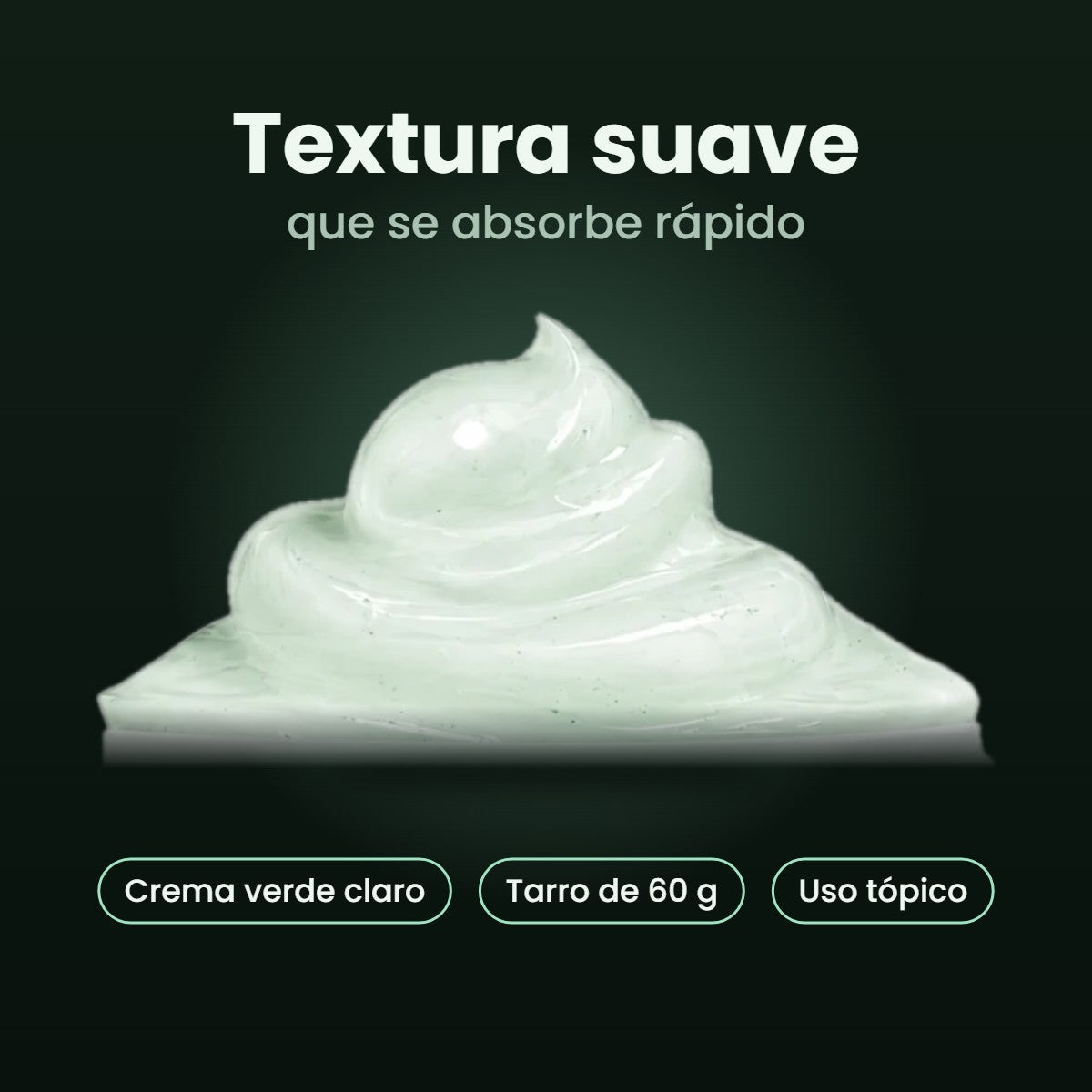 Textura de la crema SkinRepair, color verde claro